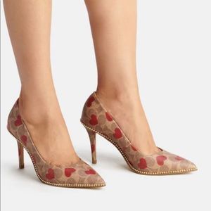 Coach Heart Print Pumps